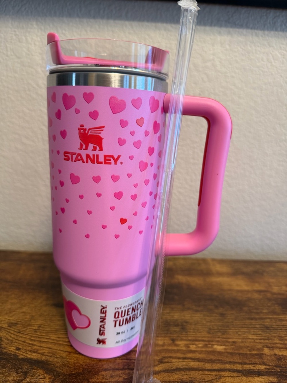 Stanley Pink Heart - 30oz Pattern Quench Tumbler with Handle